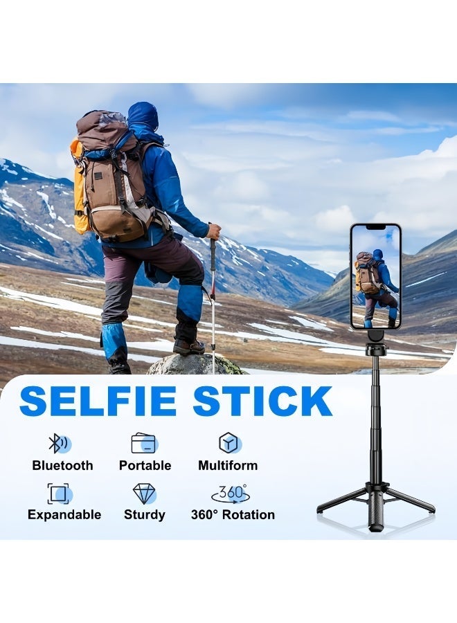Loloty Multifunctional Portable Selfie Stick Tripod with Bluetooth 5.2, Pocket Flex Design & Anti-Slip Grip Mini Tripod, One-Click Deployment & 360° Rotation - Image 3